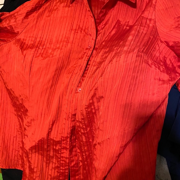 Maggie Barnes 4X (30/32) Orange Button-up Blouse ! - Picture 10 of 10